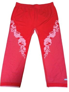 Adidas Stella McCartney Climalite Red Floral 3/4 Yoga Legging Size L - NWT